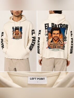 Left Point Pablo Escobar Medellín Graphic Hoodie - Men’s Size Small